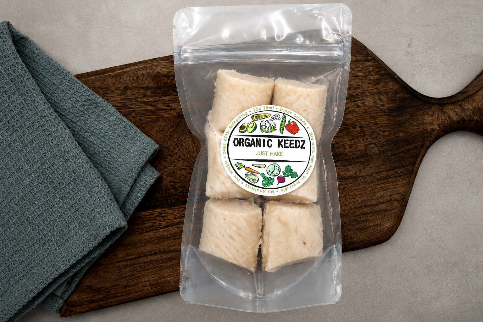 picture of baby food with plain hake blended into a puree